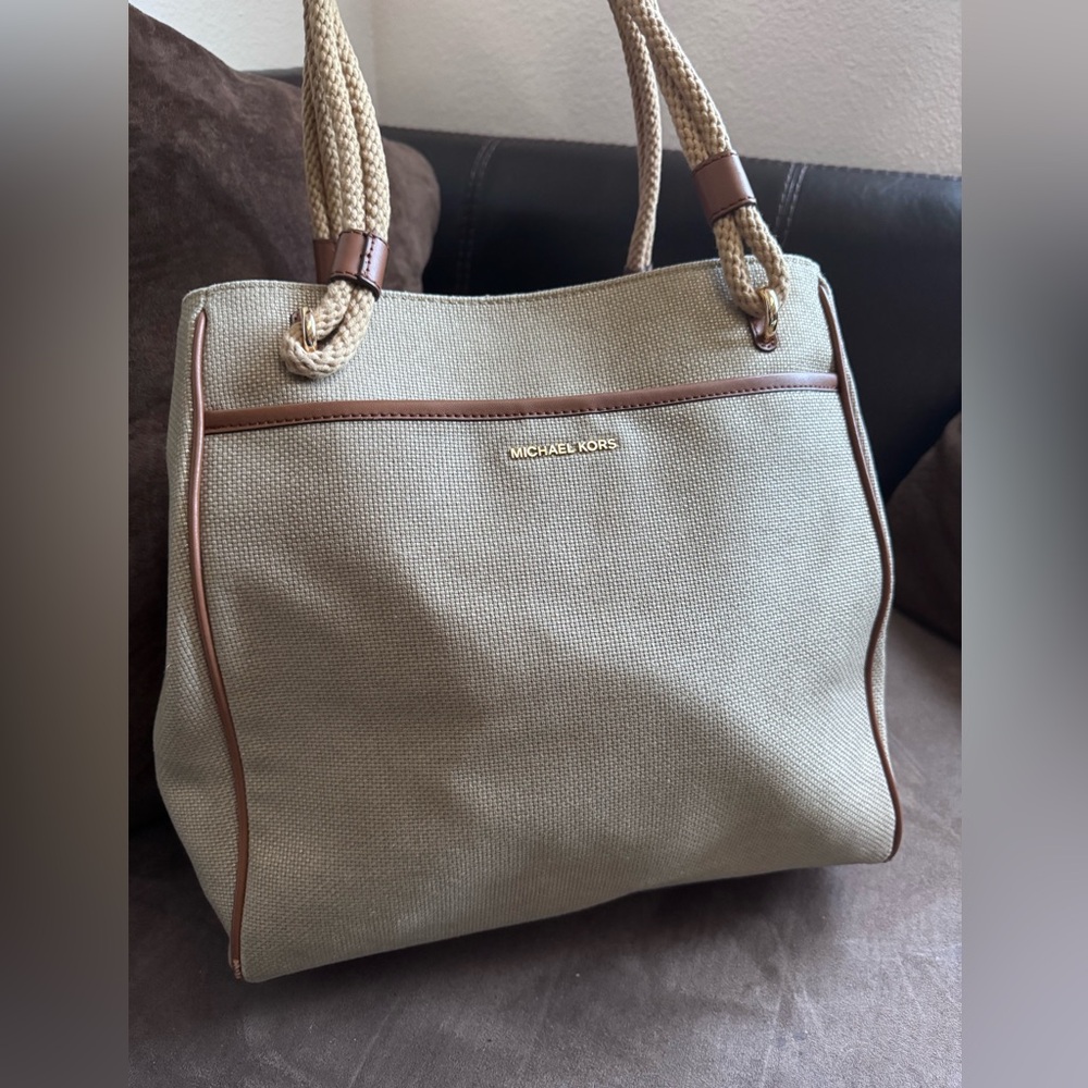 Michael Kors Tan/Gold Nautical-Inspired Tote